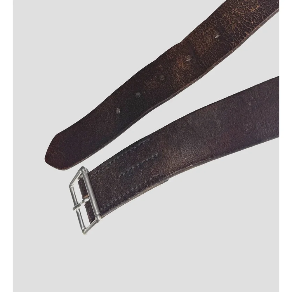Wallace & Barnes Handcrafted Italian Leather Belt Brown Worn Distressed Sz 40